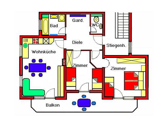 Grundriss Ferienwohnung Top 1